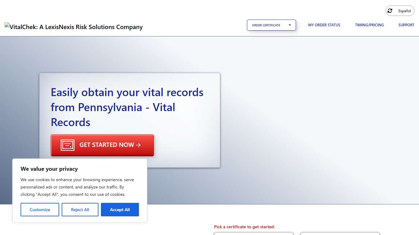Pennsylvania - Vital Records (PA) | Order Certificates - VitalChek